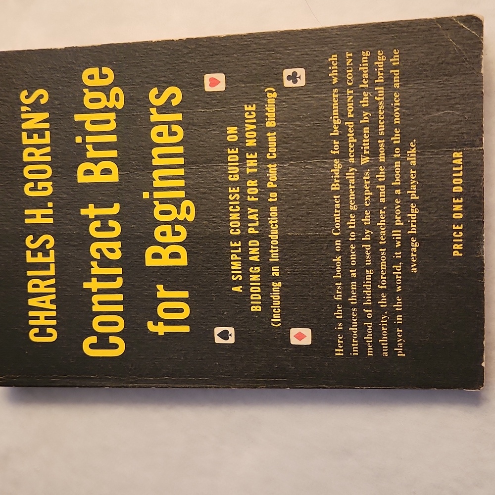 Vintage Contract Bridge for Beginners paperback by Charles H Gorens.